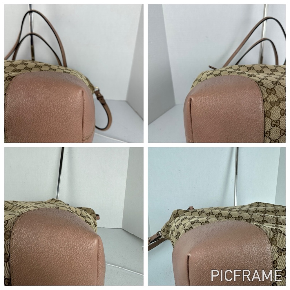 GUCCI LOGO CANVAS JUMBO HOBO 2 WAY BAG ORIGINAL STRAP - Picture 7 of 14